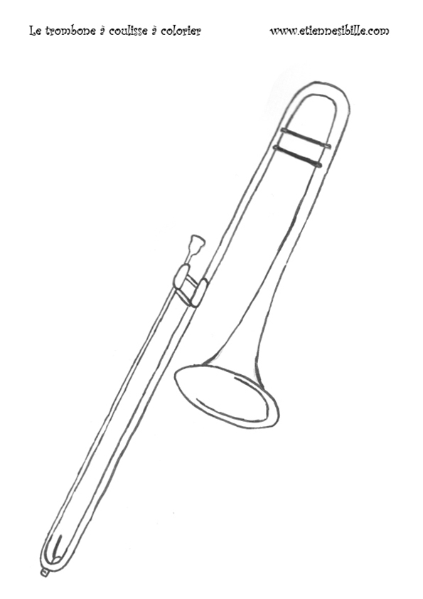 coloriage-trombone-à-coulisse-Etienne-SIBILLE